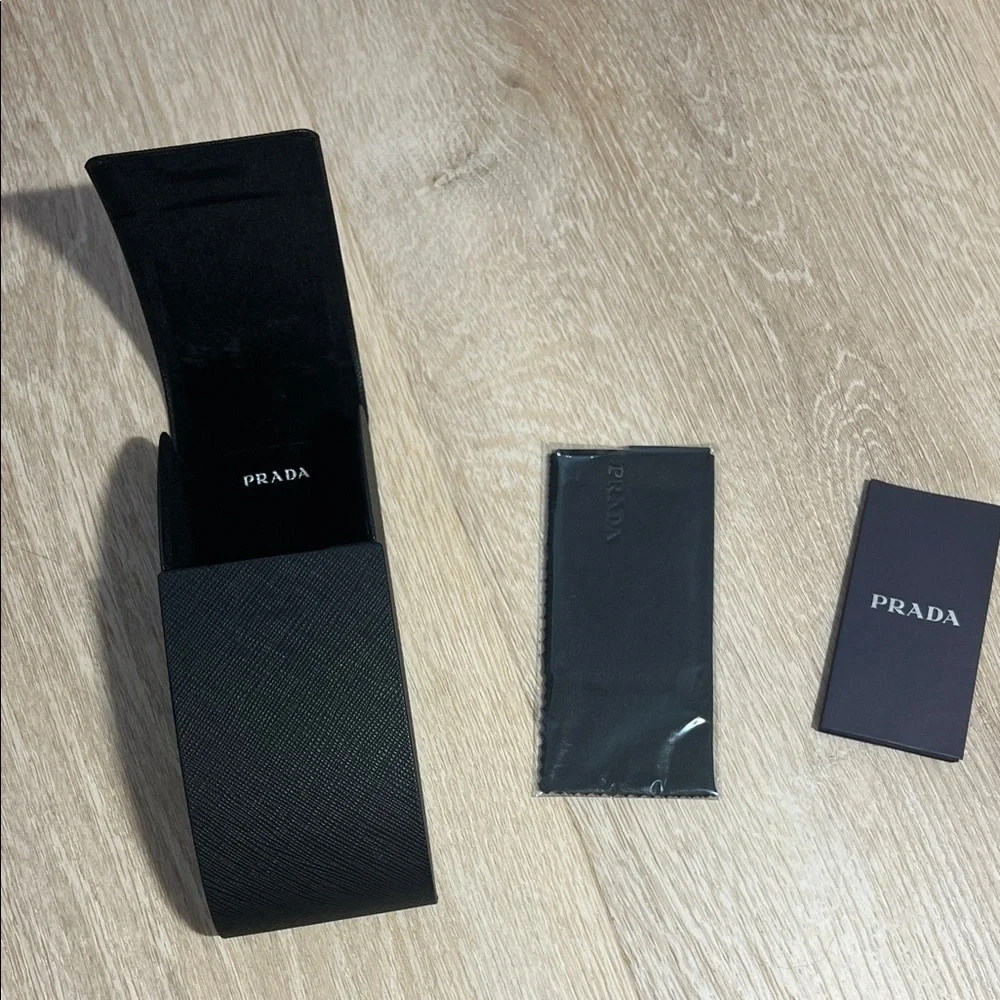 Prada Black & White Patterned Rectangular Sunglasses - Picture 6 of 6